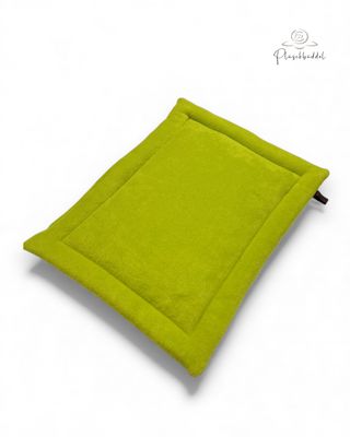 SITZKISSEN KLEINE MATTE LUXUS // ca. 35x45 cm  // Softshell Special Moo im Eimer mit Fleece Lindgrün