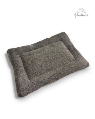 SITZKISSEN KLEINE MATTE // ca. 31x46cm  // Kunstleder Dunkelgrau Vintage mit Grizzly