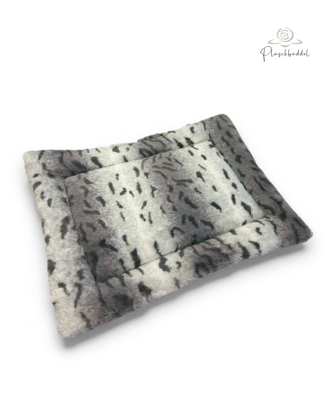 SITZKISSEN KLEINE MATTE // ca. 40x52 cm  // Kunstleder Büffel Antrazith mit Babyfalke Silbergrau