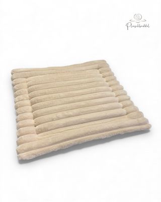SITZKISSEN KLEINE MATTE PREMIUM // ca. 46x51 cm  // Softshell Special Camoufalge Braunbeige mit Rippen Champagner