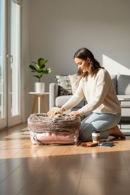 BÜDDELBAG SOFORTKAUF PREMIUM //  Grösse M // Kunstleder Metallic Rosé mit Wechsel-Inlet Mountainfox Braunbeige mit Tragegurt Grau // Typ B