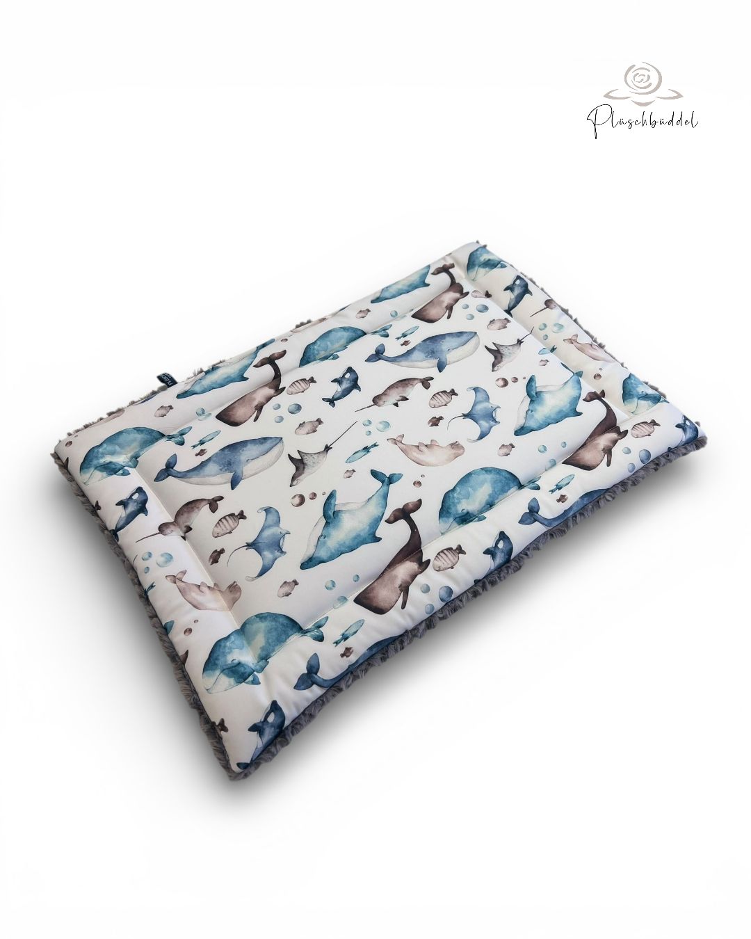 SITZKISSEN KLEINE MATTE // ca. 44x66 cm  // Softshell Wale und Mantas mit Flausch Cappuccino