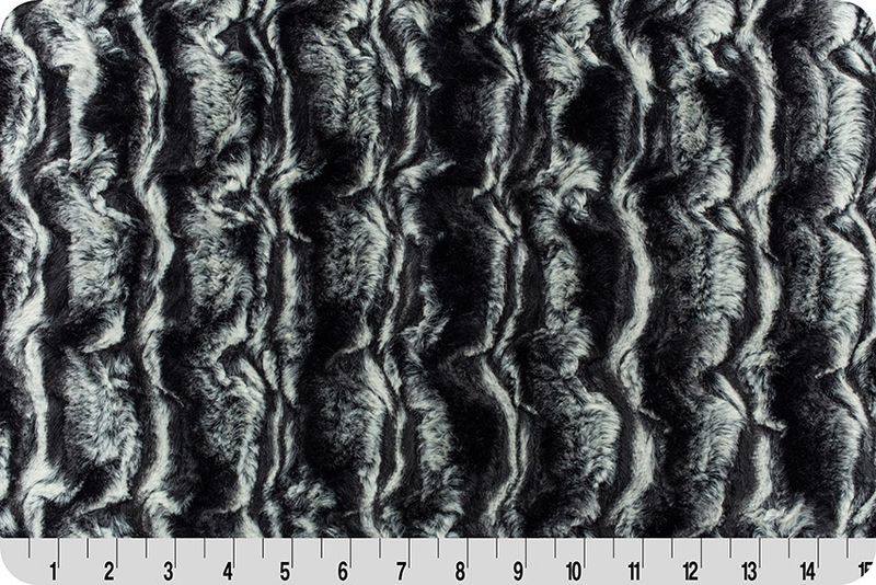 Kunstfell LAPIN // Farbe Schwarz mit Elfenbein // Meterware à 0,5 Meter pro Stück