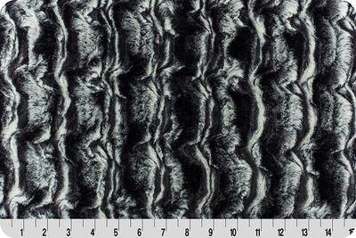Kunstfell LAPIN // Farbe Schwarz mit Elfenbein // Meterware à 0,5 Meter pro Stück