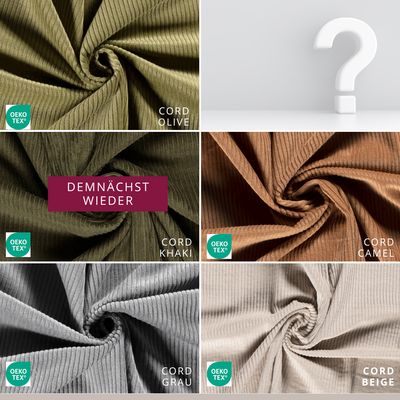 CORD // verschiedene Farben // Meterware à 0,5 Meter pro Stück // KATEGORIE CLASSIC
