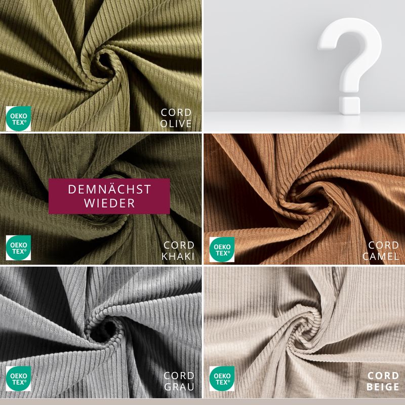 CORD // Baumwollstoff // Stoffmuster bestellen // KATEGORIE CLASSIC