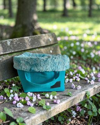 HOMYBAG PREMIUM SOFORTKAUF // Grösse XS SONDERMASSE // Cord Aqua mit Galaxy Aqua