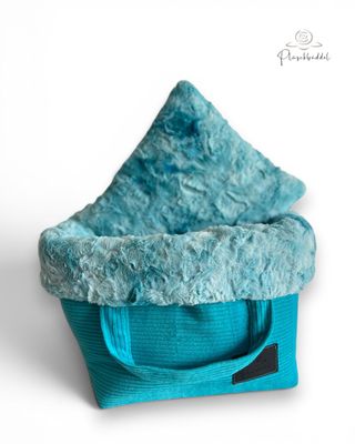 HOMYBAG PREMIUM SOFORTKAUF // Grösse XS SONDERMASSE // Cord Aqua mit Galaxy Aqua