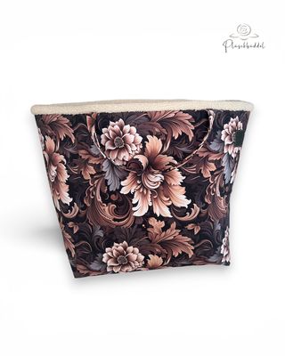 HOMYBAG PREMIUM SOFORTKAUF // Grösse Quadrat // Softshell Mokkablume mit Teddy Beige/Sand