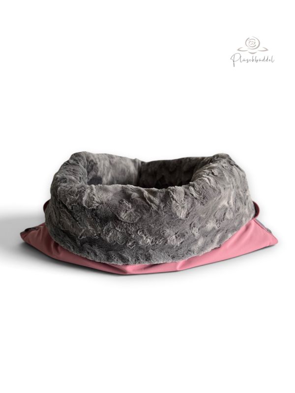HUNDESCHLAFSACK OUTDOOR & INDOOR CLASSIC // Softshell Altrosa mit Welle Graphit + Reißverschluss Graphit// Größe 95x70 cm HUNDESCHLAFSACK OUTDOOR & INDOOR CLASSIC // Softshell Altrosa mit Welle Graphit + Reißverschluss Graphit// Größe 95x70 cm