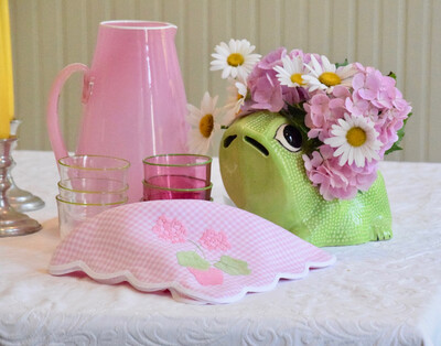 Geranium Flower Pot Napkins - set of six