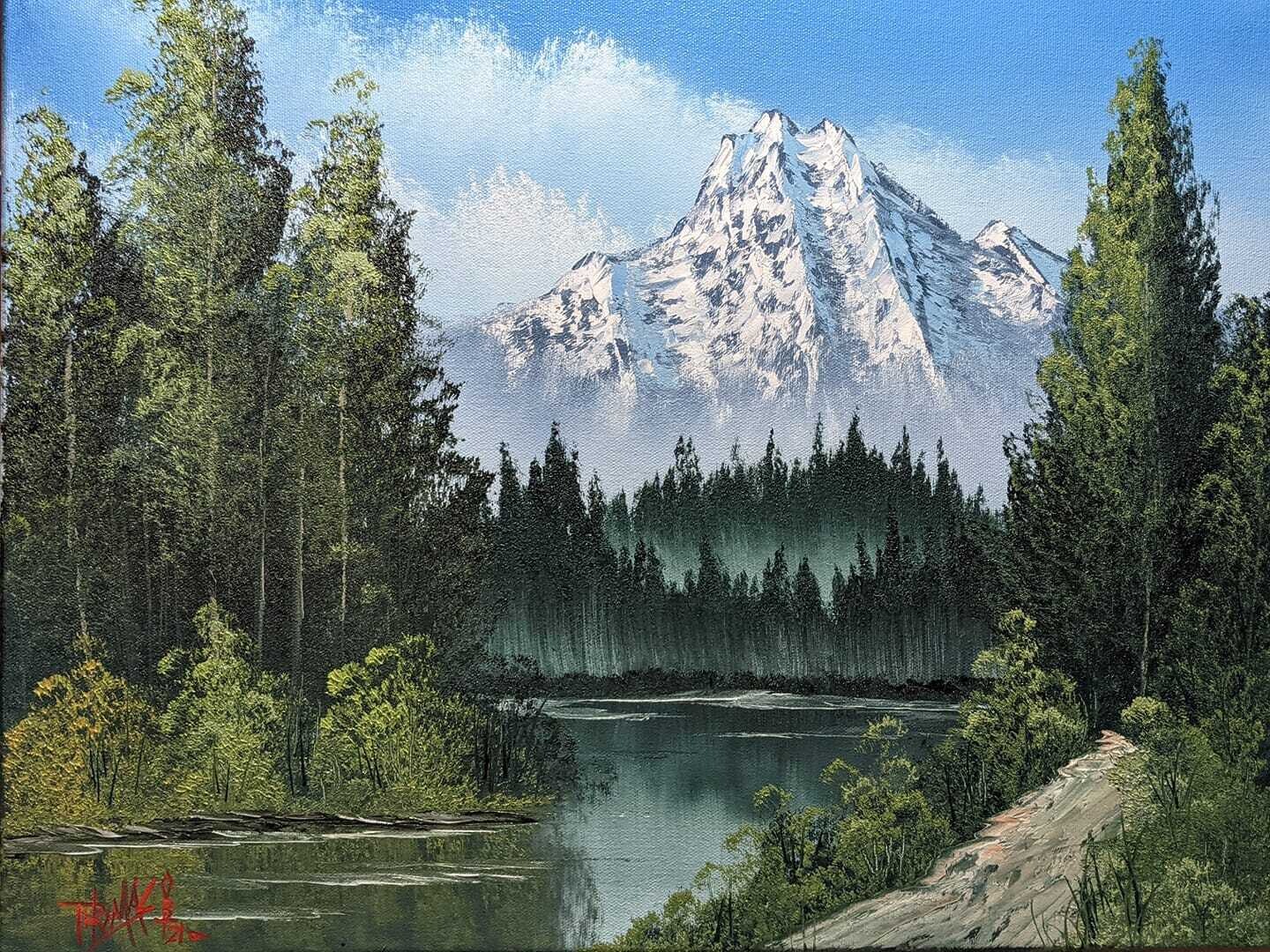 Original Brandon Thomas Oil Painting ( Mountain Hideaway) SHIPS FREE USA