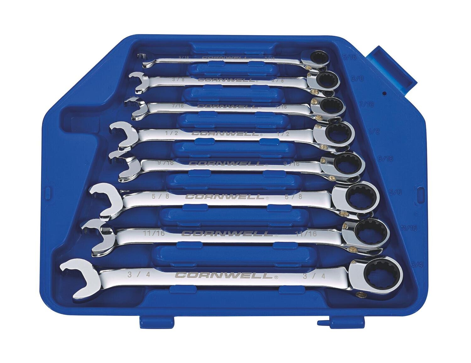 CRWS8SA 8 Piece SAE Ratcheting Combination Speed Wrench Set