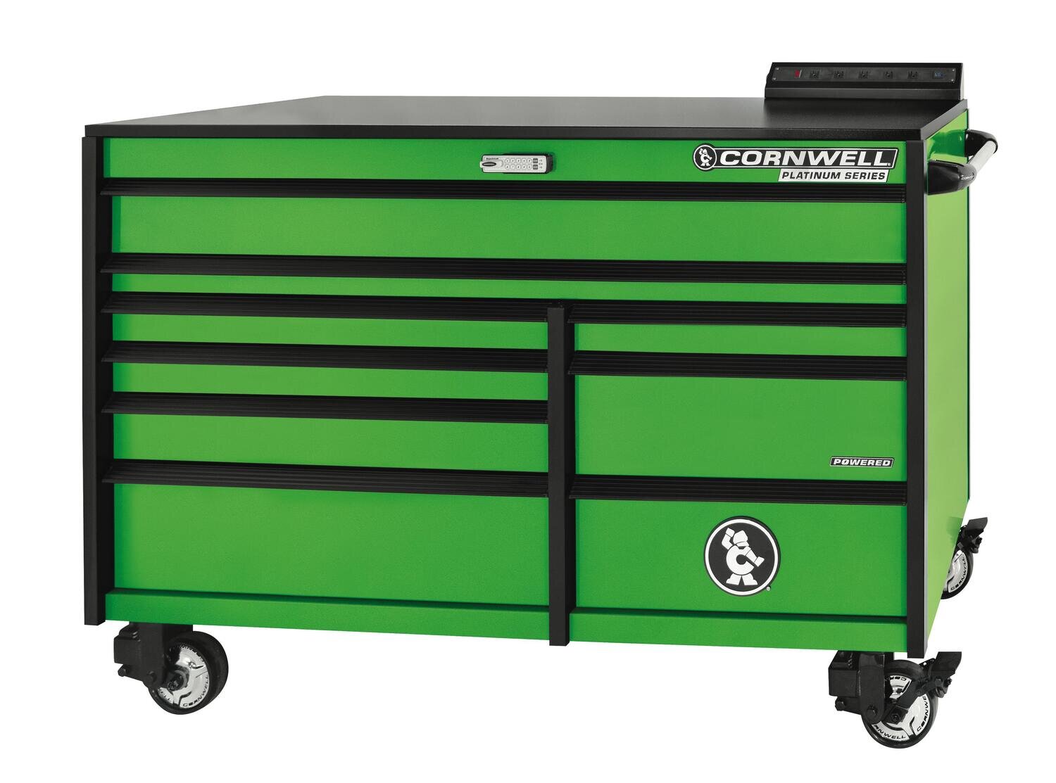 CTSPLR679KG - PLATINUM™ 67” 9-Drawer Double Bank Cabinet, Neon Green