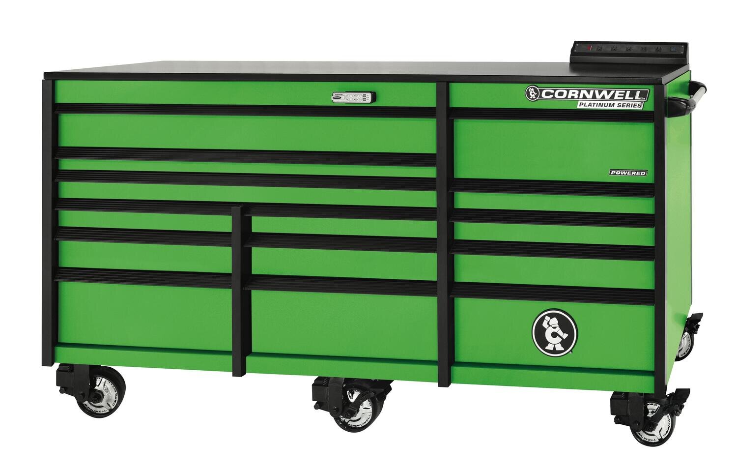 CTSPLR8414KG - PLATINUM™ 84” 14-Drawer Triple Bank Cabinet, Neon Green