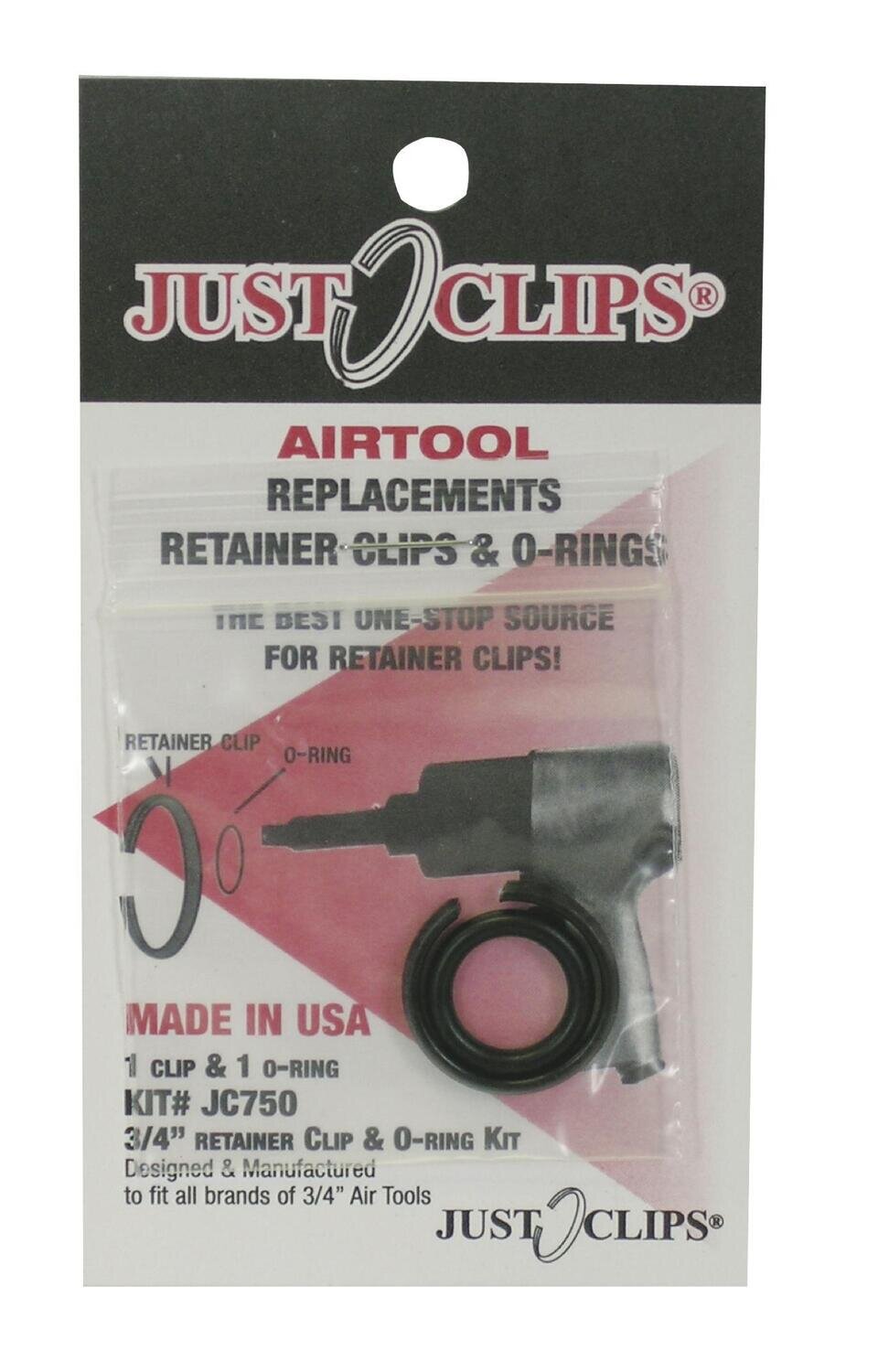 JUJC7505 - 3/4" Dr. Retaining Clip/O-Ring (5-Pack)