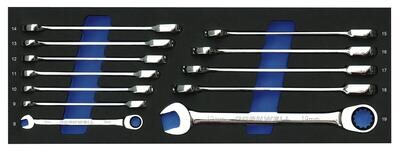 CRW12MSB - 12 Piece 120-Tooth Metric Ratcheting Combination Wrench Set