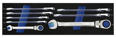 CRW8SFB - 8 Piece 120-Tooth SAE Flex Ratcheting Combination Wrench Set