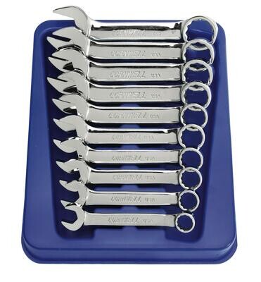 WCMXS110ST - 10 Piece Metric Extra Short Combination Wrench Set, 12 Point