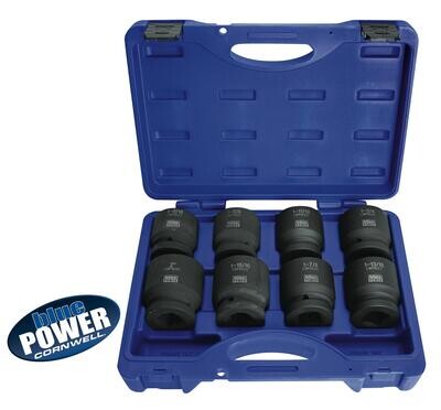 CBPI68ST - 8 Piece bluePOWER® 1" Drive  SAE Power Socket Set