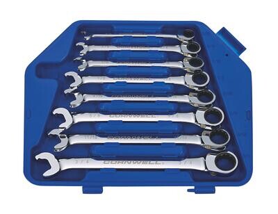 CRWS8SA - 8 Piece SAE Ratcheting Combination Speed Wrench Set