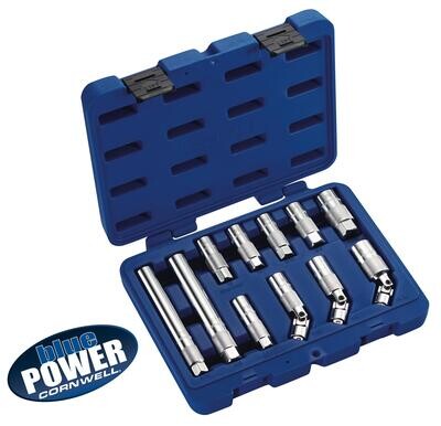 CBPMSP11ST - 11 Piece 3/8" Drive bluePOWER® Magnetic Spark Plug Socket Set