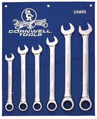 CRW6S - 6 Piece SAE Ratcheting Combination Wrench Set