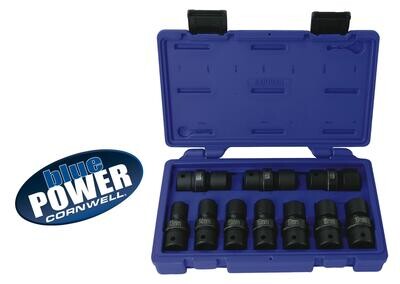 CBPIU3M - 10 Piece 1/2" Drive bluePOWER® Metric Power Universal Socket Set, 6 Point