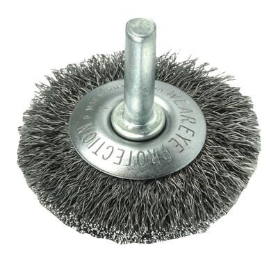 AN17906 - 2" Stem-Mounted Concave Crimped Wire End Brush, .008" Steel Fill