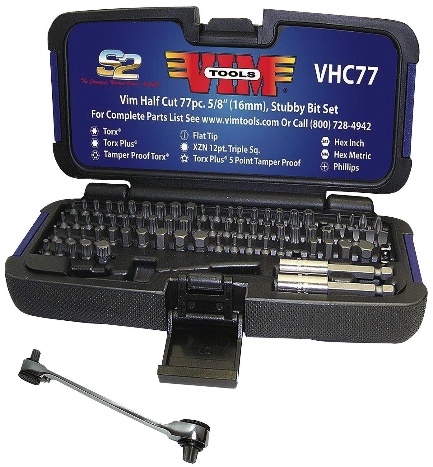 VMVHC77 - 77 Piece VIM Half Cut Bit Set