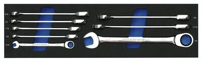 CRW8SB - 8 Piece 120-Tooth SAE Ratcheting Combination Wrench Set