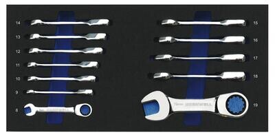 CRW12MSSB - 12 Piece 120-Tooth Metric Stubby Ratcheting Combination Wrench Set