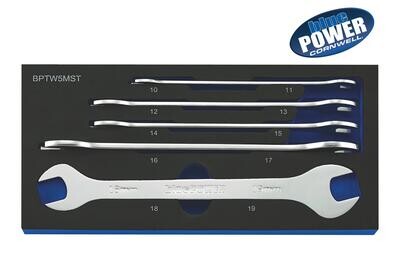 BPTW5MST - 5 Piece bluePOWER® Metric Thin Open End Wrench Set