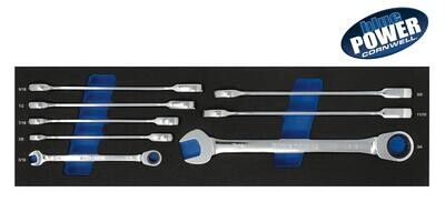 BPRW8ST - 8 Piece 72-Tooth bluePOWER® SAE Ratcheting Combination Wrench Set