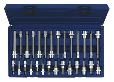 CBS2802S - 28 Piece 1/4” & 3/8” Drive SAE and Metric Standard and Extra Long Hex Bit Socket Set