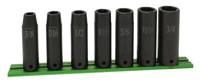 STI327LSP - 7 Piece 1/2" Drive SAE Deep Power Socket Set, 6 Point