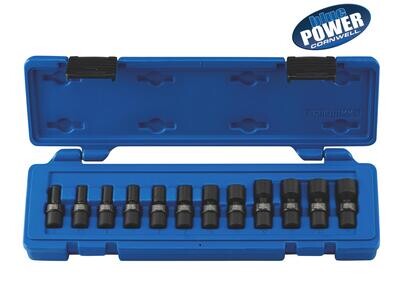 CBPIU1MM - 12 Piece 1/4" Drive bluePOWER® Metric Power Magnetic Universal Socket Set, 12 Point