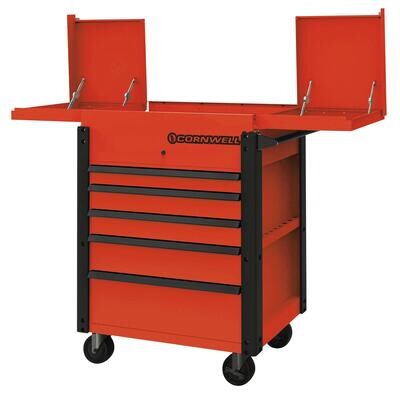 CTBS355KA - 5-Drawer Sliding Top Cart, Atomic Orange