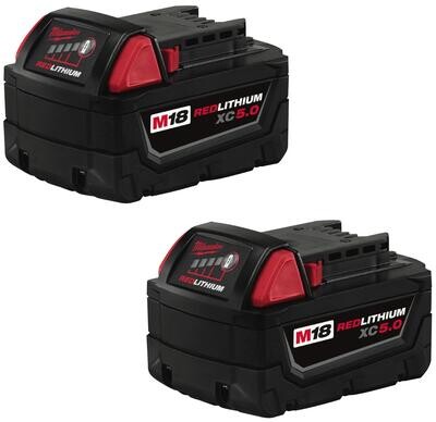 MWE48111852 - M18™ REDLITHIUM™ XC5.0 Extended Capacity Battery (2-Pack)
