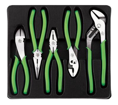 CPL309NG - 5 Piece Deluxe All Purpose Pliers Set, Neon Green