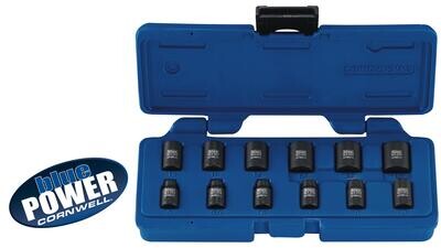 CBPI0212MMS - 12 Piece 1/4” Drive bluePOWER® Metric Magnetic Power Socket Set, 6 Point