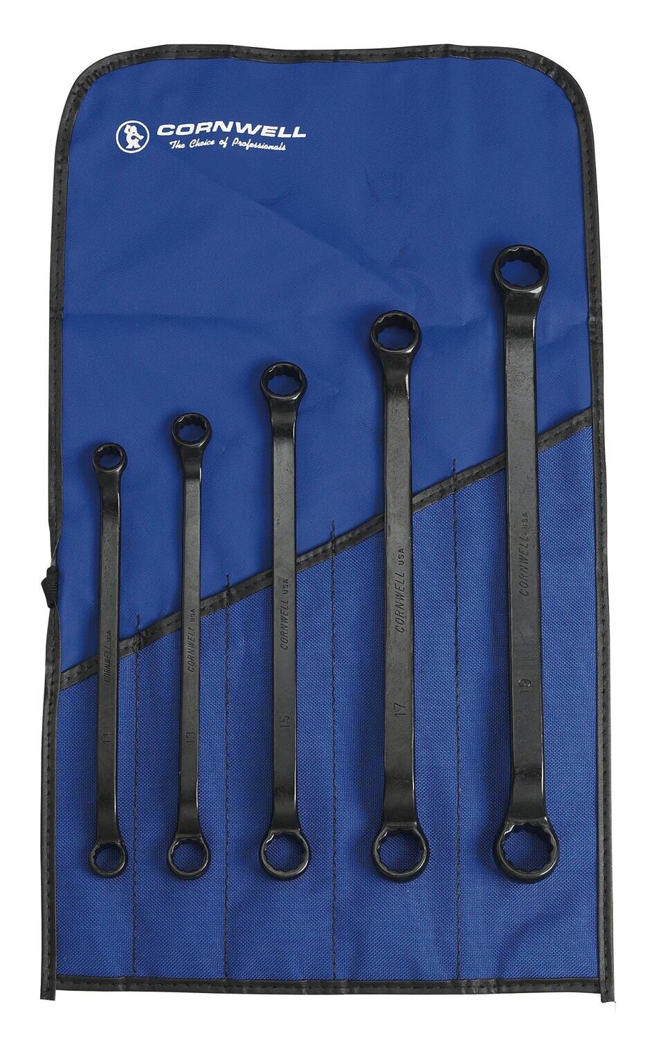 WBMB15S - 5 Piece Metric 8° Offset Box Wrench Set, 12 Point (Industrial Finish)