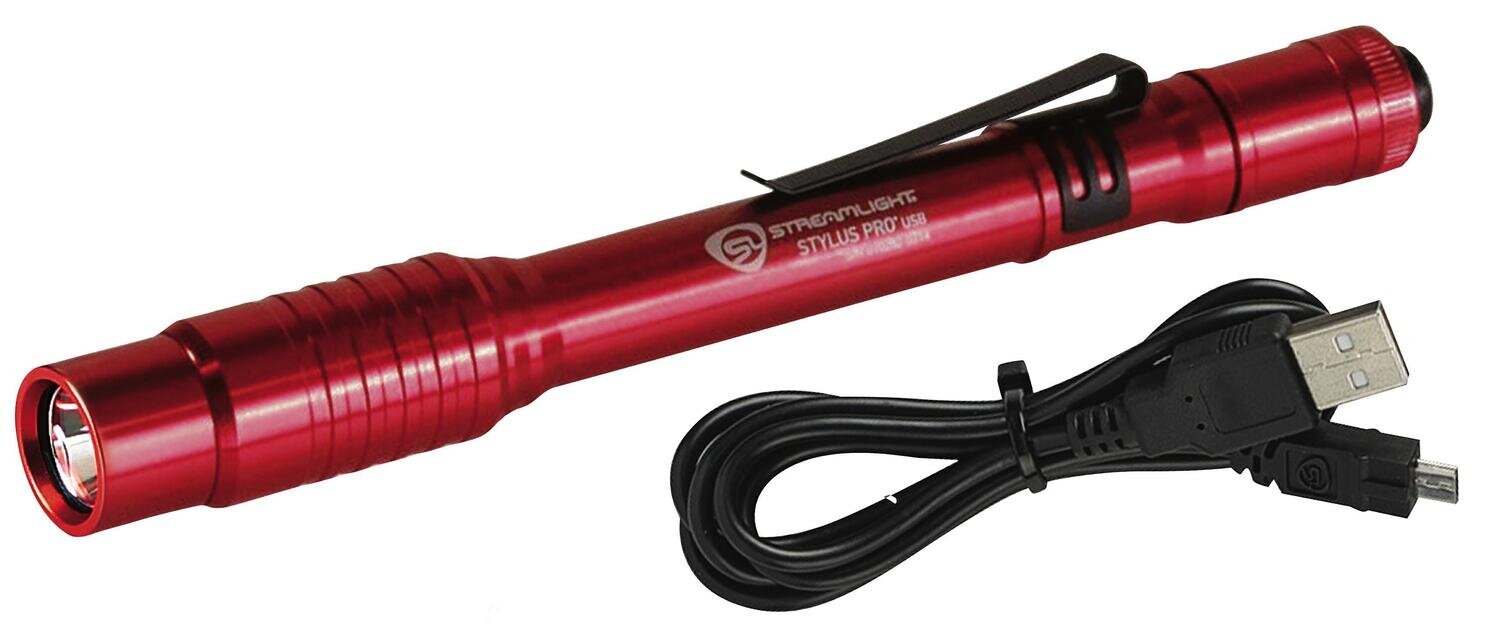 STL66137 - Stylus Pro® USB Penlight with USB cord only, Red