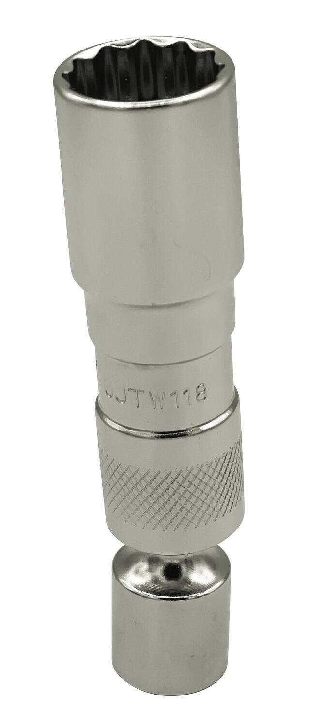 VMUJTW118 - 18mm Universal Joint Thin Wall Magnetic Spark Plug Socket, 12 pt.