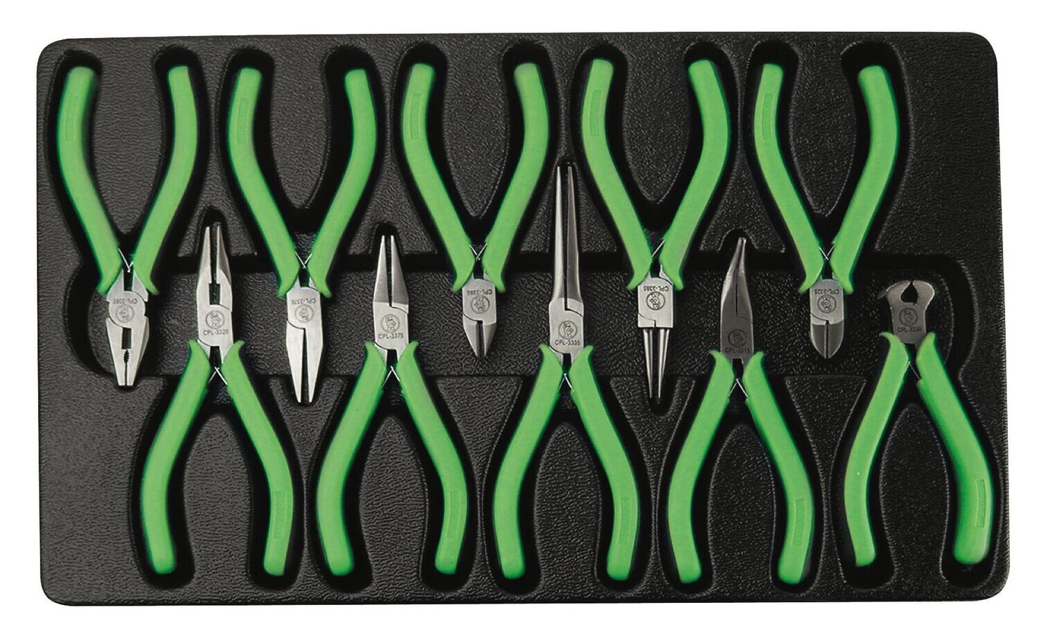 3 pc Precision Pliers Set (Green), PLP300AG
