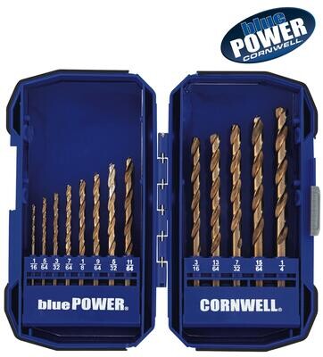 CBP13CBDBS - 13 Piece Cornwell® bluePOWER® Cobalt Drill Bit Set