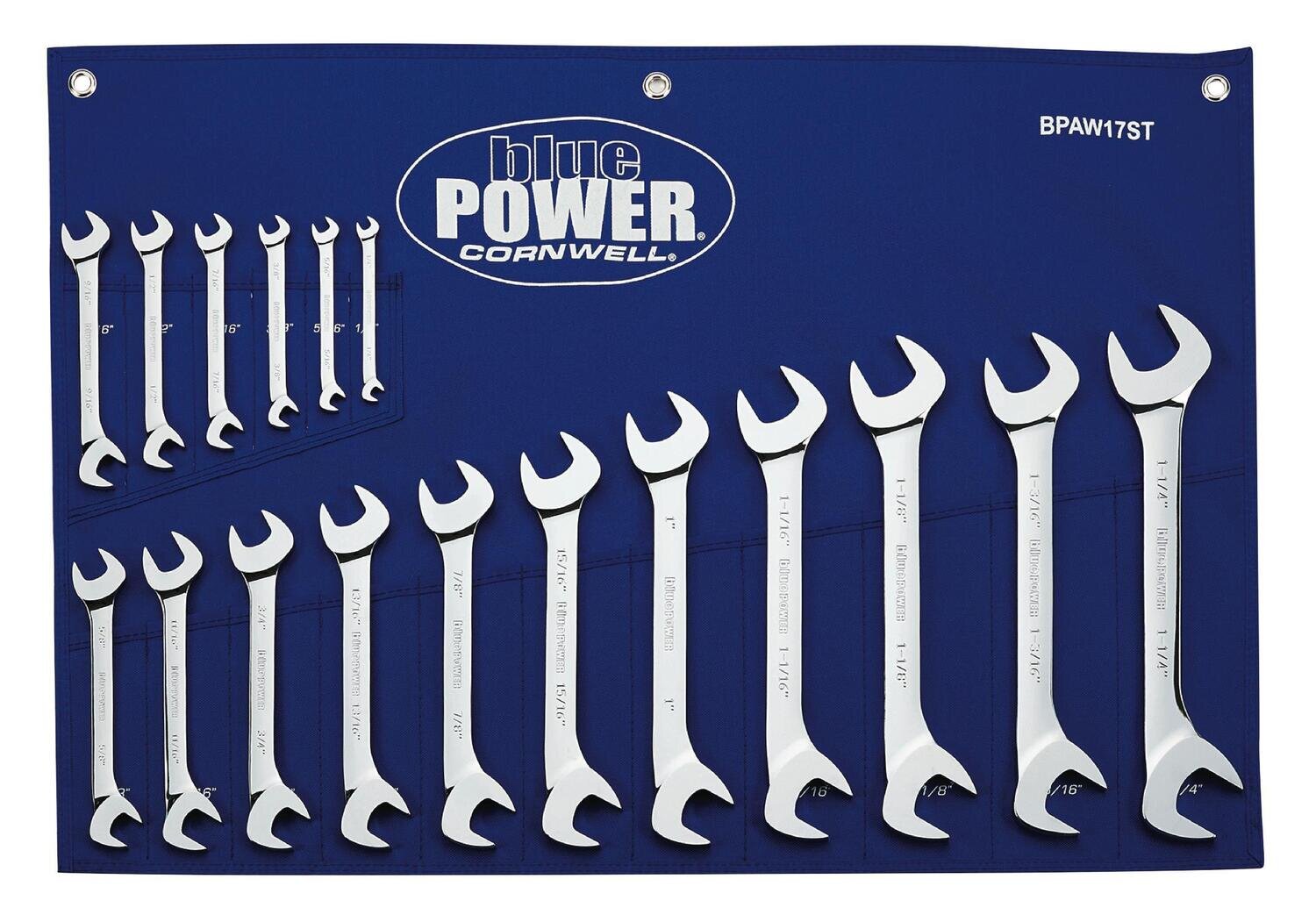 BPAW17ST - 17 Piece Cornwell® bluePOWER® SAE Angle Wrench Set
