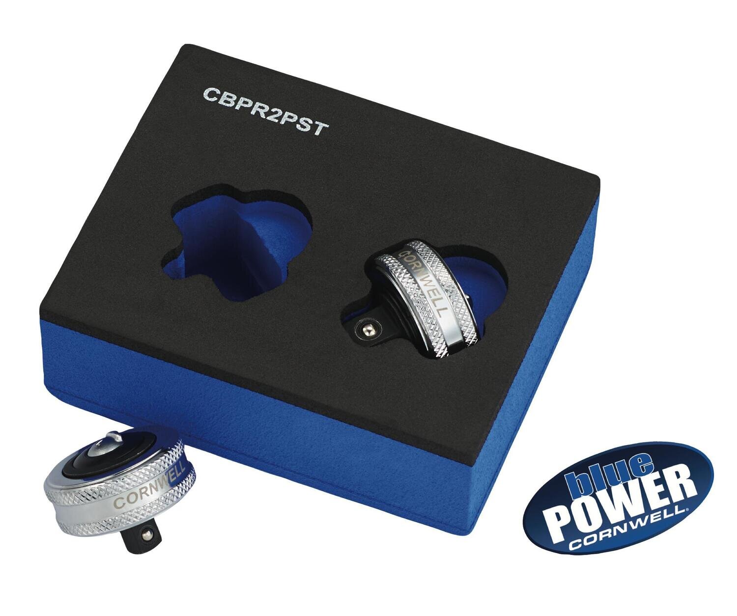 CBPR2PST - 2 Piece Cornwell® bluePOWER® Round-Head Thumbwheel Ratchet Set