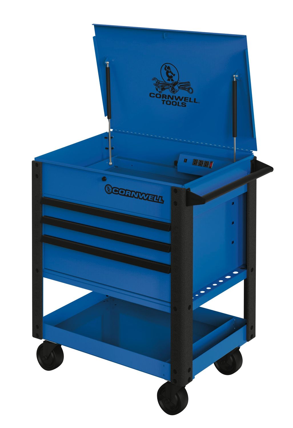 CTBF353KB - 3-Drawer Flip Top Cart, Corporate Blue