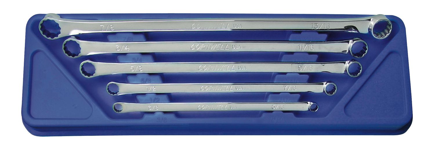 WBWLOHP5ST - 5 Piece SAE XL 0° High Performance Box Wrench Set, 12 Point